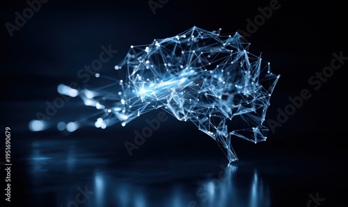Abstract Digital Brain: Artificial Intelligence, Neural Network, and Technology Innovation in a Futuristic Design