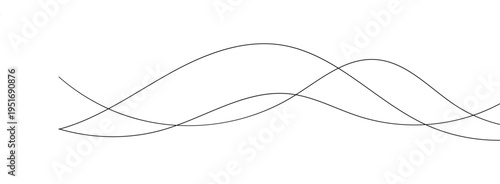 Thin wavy line abstract background. Thin curved wavy lines. Abstract dynamic curve stroke. Wavy wiggle stripe pattern decoration. Vector illustration. Isolated on white backdrop.