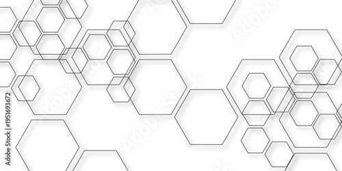 Vector Honeycomb pattern abstract design with hexagon cells showcase the network structure and geometrical harmony as tech background and seamless background