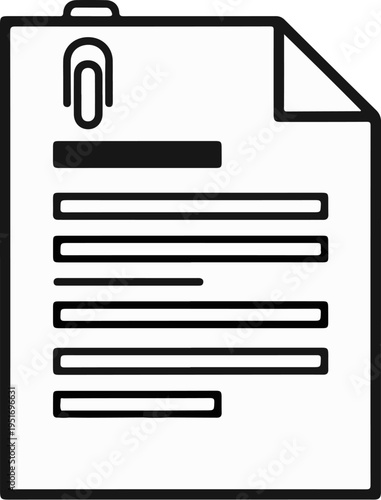 A paper document with lines of text held together by a paperclip