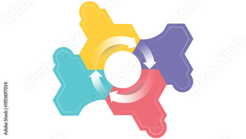 A hand holding cleaning tools like a spray bottle and glove with a washing machine symbol isolated on a white background