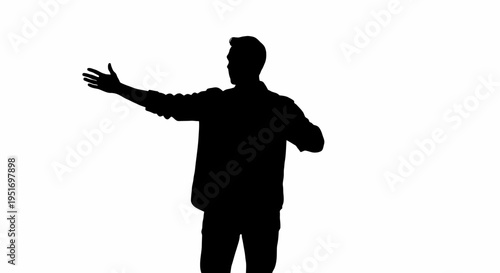 Vector silhouette of a man gesturing