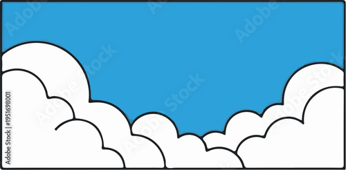 Bright blue sky peeking through fluffy white clouds