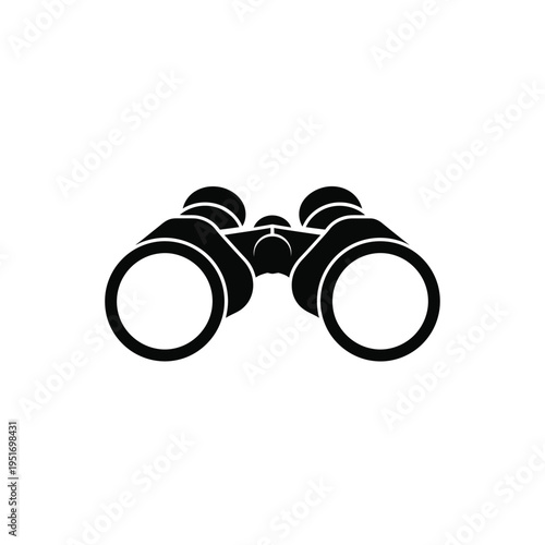 Black and white of binoculars silhouette optics
