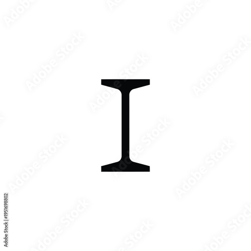 Black letter i symbol on white background