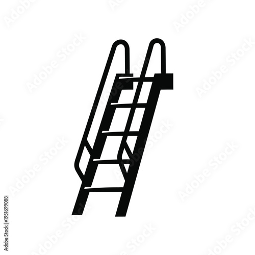 Ladders on a white background showing steps for climbing and success