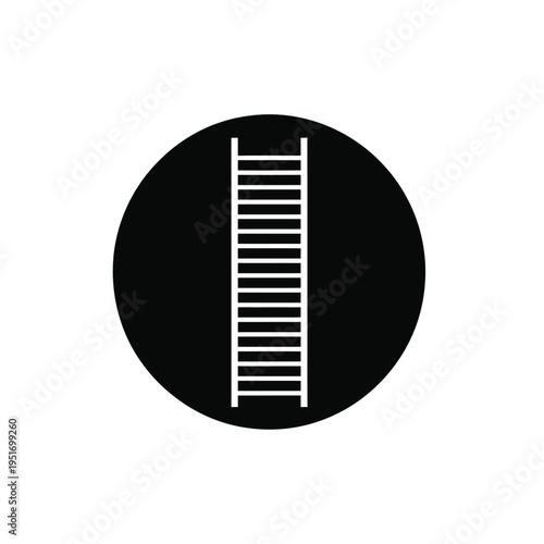 Black circle with white vertical ladder symbol