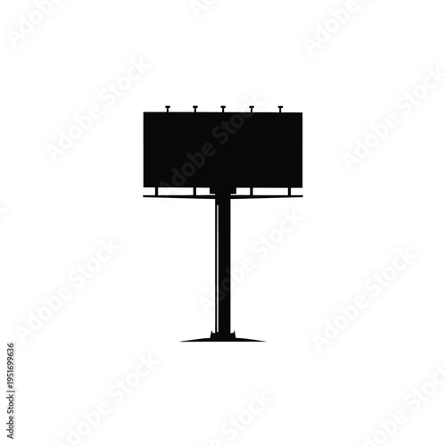 Black silhouette of an outdoor billboard on a white background