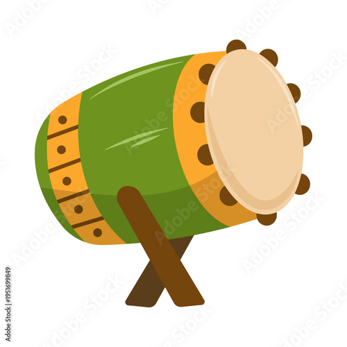 Traditional Islamic Drum Bedug Illustration for Ramadan and Eid Celebration