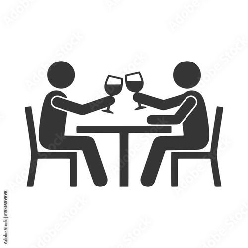 乾杯する人物のシルエットアイコン