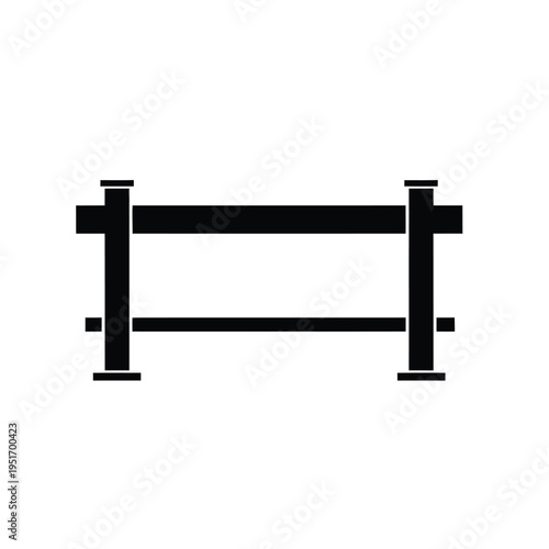 Black and white minimalist barbell with thick bars and rounded weights