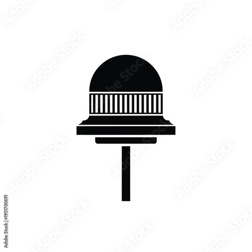 Black and white of a lollipop with stick candy