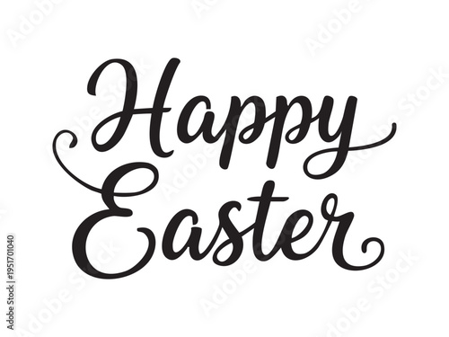 Happy Easter lettering. Vector illustration isolated on a white background
