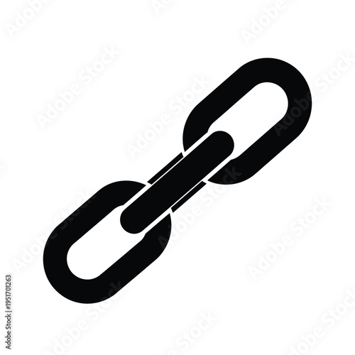 Black chain link silhouette on white background