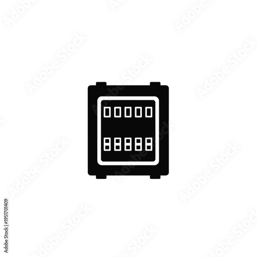 Black and white digital timer with countdown display