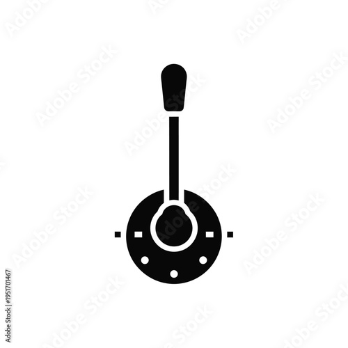 Black and white gear shift lever with round base