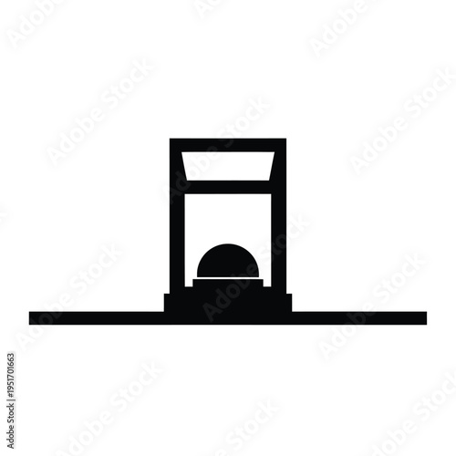 Black and white guillotine with semicircular blade