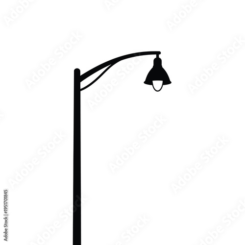 Black street lamp with white background streetlight
