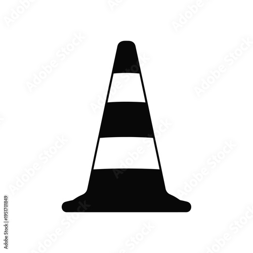 Black and white striped traffic cone 2