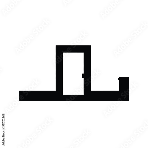 Black and white minimalist door with a small handle