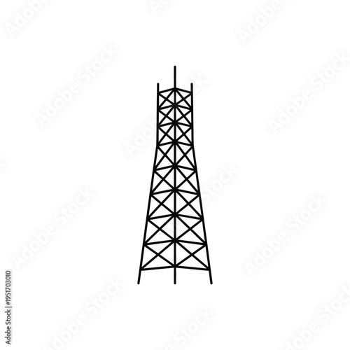 Black line of a communication tower antenna