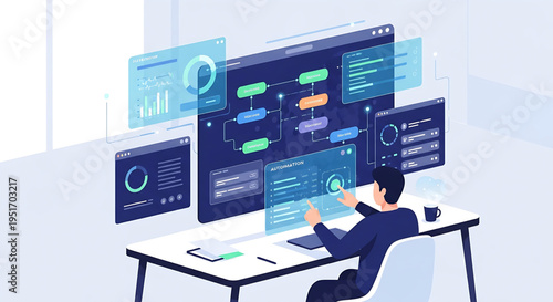 Business meeting with holographic technology displaying data and analytics