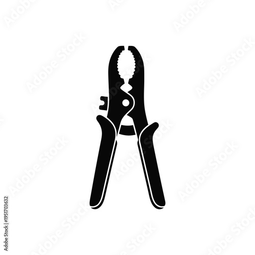 Black and white of wire cutters pliers tool