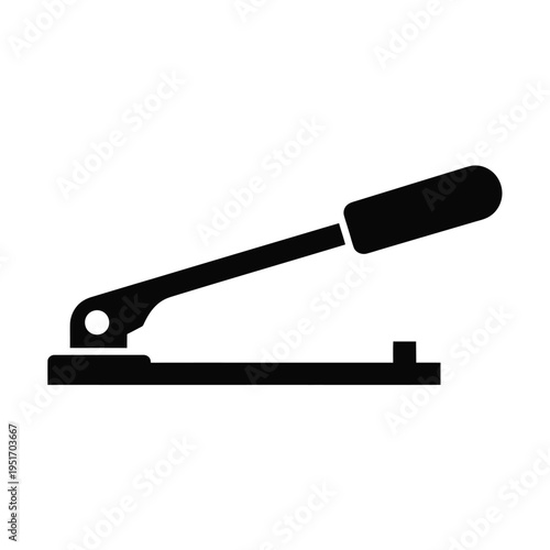 Photos Black silhouette of a hand hole puncher on white background