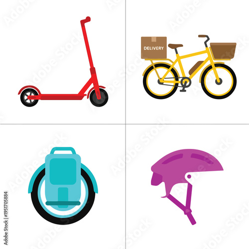 Urban Micro Mobility Electric Scooter and Cargo Bike Set