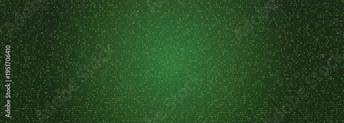 Green binary code matrix background with digital numbers and data visualization
