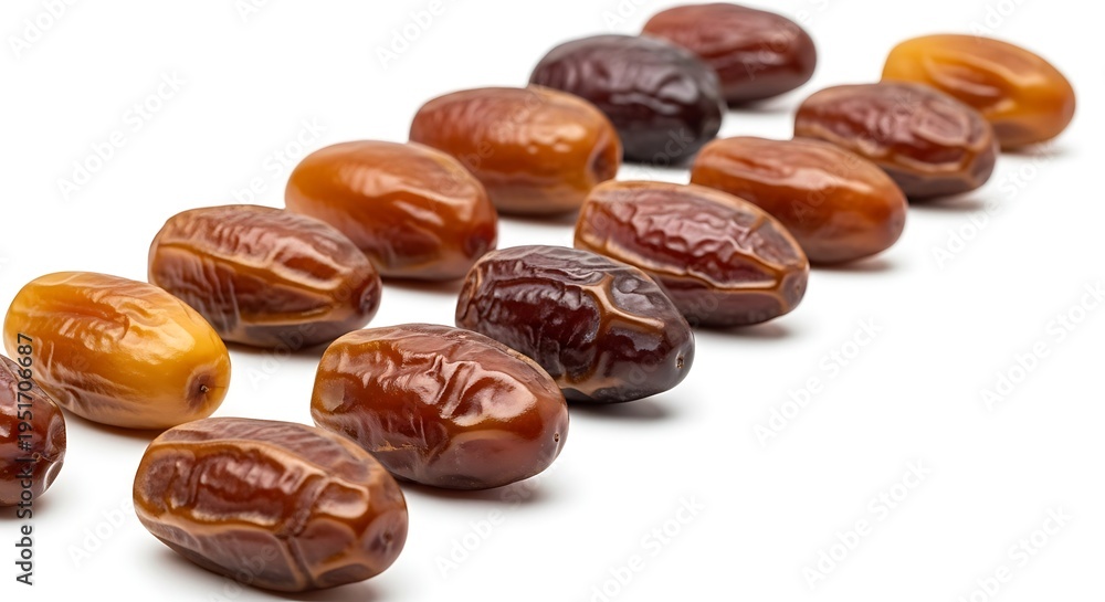 Naklejka premium A collection of dates on a white surface