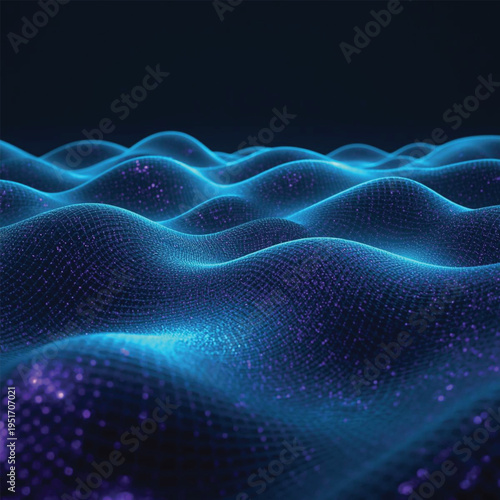 Abstract cyber field with expanding circular data waves and energy pulses, representing network defense activation, clean minimal composition