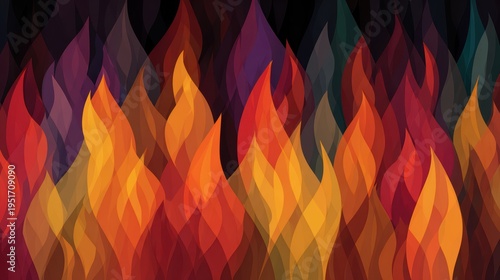 Colorful Abstract Flame Pattern with Vibrant Hues and Gradients