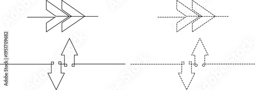 Diagram illustrating different types of vector field discontinuities and directional arrows Vector
