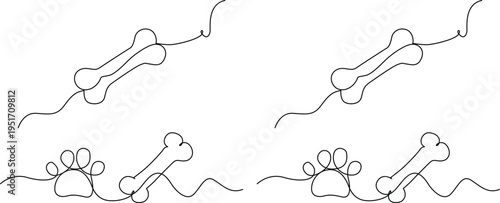Abstract illustration of chromosomes with looped structures and dog-like figures Vector