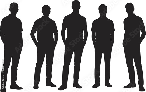 WebSilhouettes of diverse people standing together, casual lifestyle concept, men and women group, modern culture, social unity, teamwork, communication, diversity