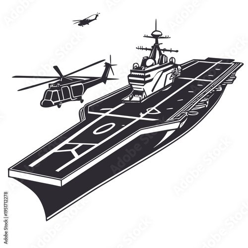Aircraft Carrier with Helicopters ship military navy