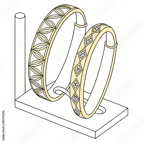 Gold Bangles on Display jewelry accessories fashion