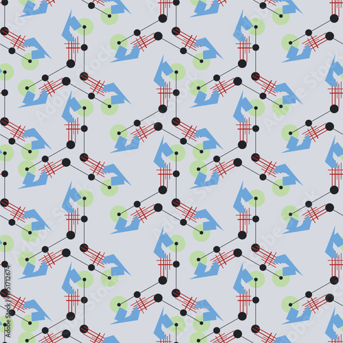 Textile motif seamless pattern. Abstract line shape geometric motif basic pattern continuous background. Man shirt all over print block. 