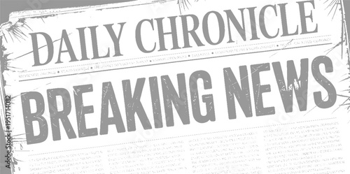 Vintage newspaper with large bold breaking news headline and smaller text