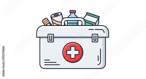 Medical First Aid Kit With Supplies For Emergencies.