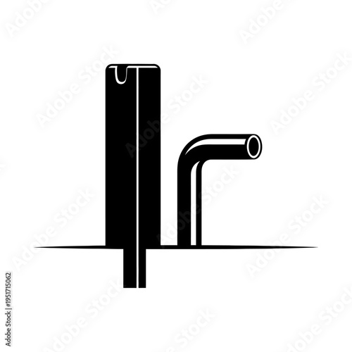 Silhouette of a Brass Bench Dog Holdfast Peg for Workbench Securing, Representing Traditional Carpentry and Woodshop Precision.