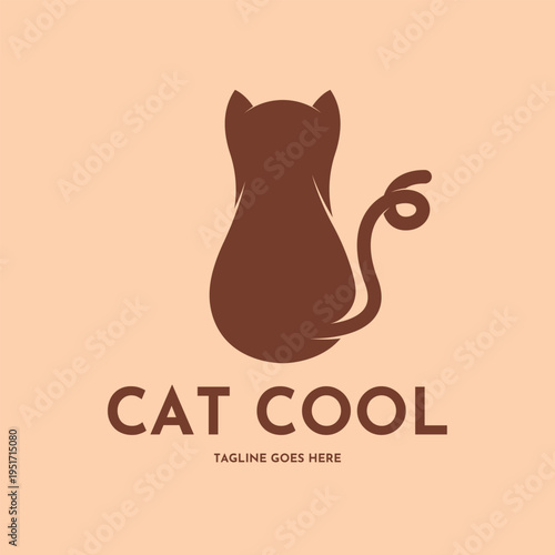 Modern minimalst cat logo template