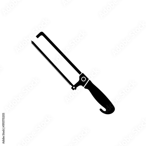 Silhouette of a Medical Bone Saw Instrument for Pathology Procedures, Representing Surgical Equipment and Anatomical Science.