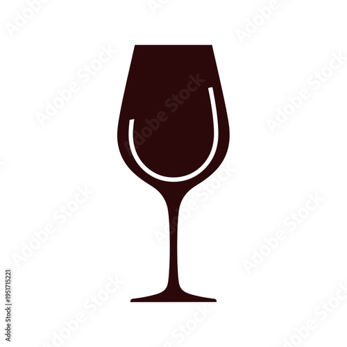 Silhouette of a Tall Bordeaux Wine Glass for Red Varietals, Symbolizing Fine Dining, Elegance, and Vineyard Degustation.