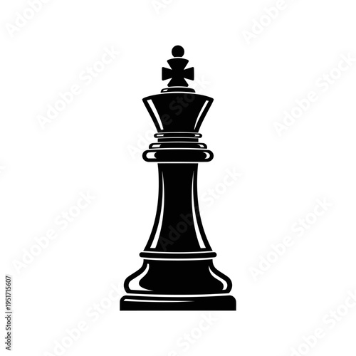 Silhouette of a Cross Topped Chess King Piece for Game Leadership, Symbolizing Ultimate Strategy, Power, and Checkmate Victory.
