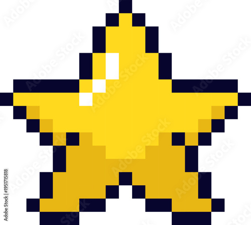 Yellow pixel star icon representing game reward and success