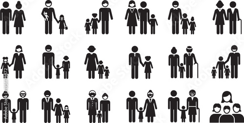 Diverse Families in Simple Black and White Composition