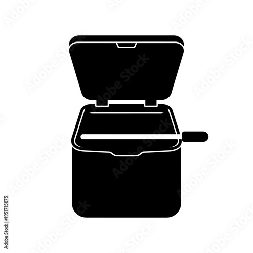 Silhouette of a Coffee Knock Box for Espresso Puck Disposal, Representing Professional Cafe Workflows and Barista Equipment.