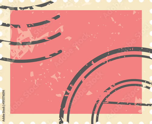 Vintage postage stamp design with postal cancellations